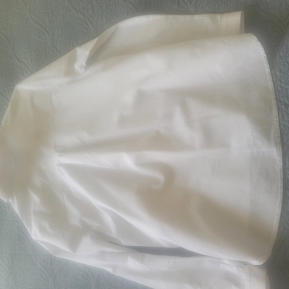 Classic White Women's Shirt Flax/Cotton Blend - Picture 5 of 6
